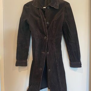 Brown Free People Button Up Corduroy Coat